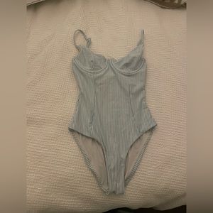 Stripe one piece bikini